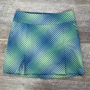 Nike green and blue plaid dry fit golf skirt skort size 4 B171